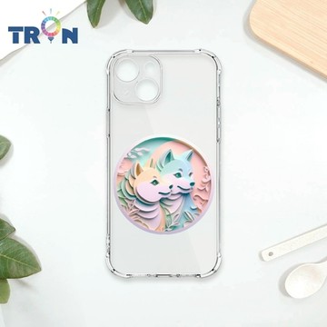 TRON IPhone 14 可愛紙雕柴犬 四角防摔 軟殼 手機殼