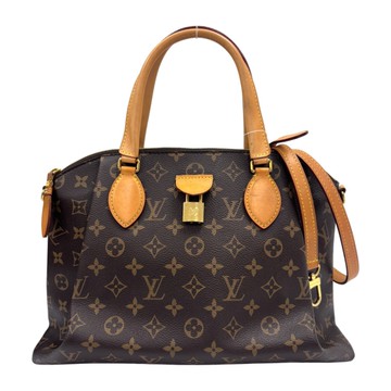 LOUIS VUITTON LV 路易威登 棕色 原花 帆布 Rivoli MM 肩背包 無鑰匙 【二手名牌BRAND OFF】