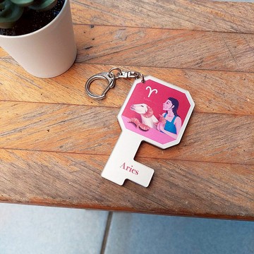 AR十二星座系列 壓克力手機架鑰匙圈 牡羊座 客製化禮物 鑰匙包