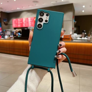 ins簡約純色斜挎掛繩適用三星s25ultra手機殼s22/s23+硅膠s24ultra防摔軟殼s24+/s23ultra保護套s24FE/s25FE