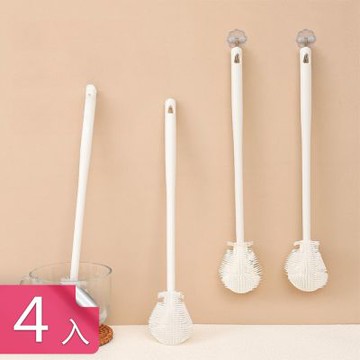 【荷生活】細長刷毛摺疊刷頭起泡豐富杯刷 尾部掛孔柔軟TPE材質清潔杯刷-4入組