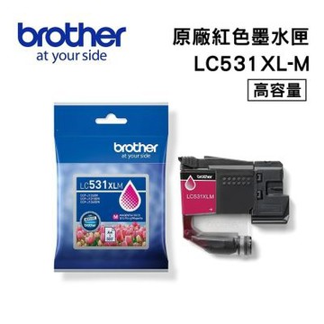 【Brother 兄弟】LC531XL-M 原廠高容量紅色墨水匣(適用:DCP-J1360DW/J1260W/J1310DW)