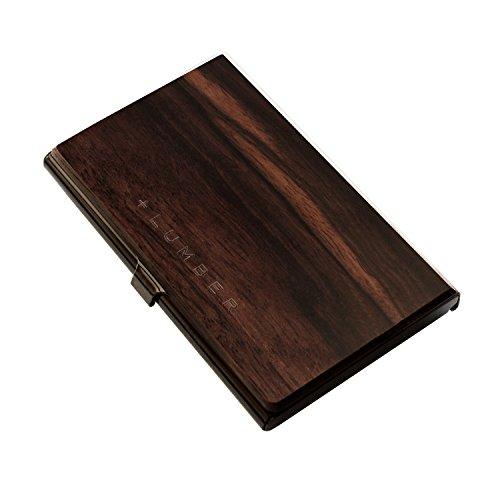  LUMBER by Hacoa CARD CASE 重厚感のあるステンレス素材と銘木をあわせた木製名刺入れ・カードケース (Ebony)