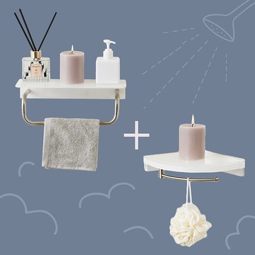 KTMAMA【尊爵沐浴組】毛巾架 + 角落架