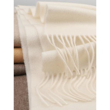 阿爾巴斯100%山羊絨水波紋圍巾 客供重磅羊絨冬季披肩外搭保暖女