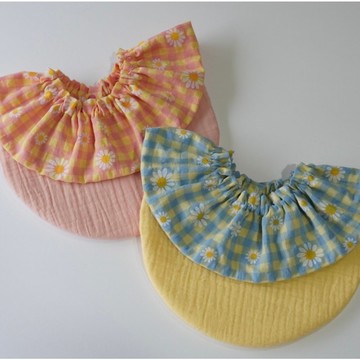 【 Laukku.u 】格紋小花荷葉領圍兜