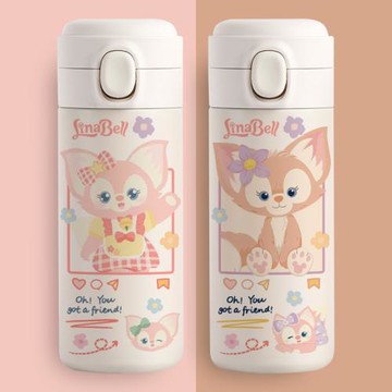 玲娜貝兒保溫杯卡通可愛水杯子女學生狐貍小清新彈跳式304不銹鋼