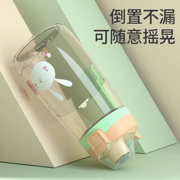 兒童塑料水杯夏季男女孩可愛家用帶吸管式防摔上學專用小學生便攜