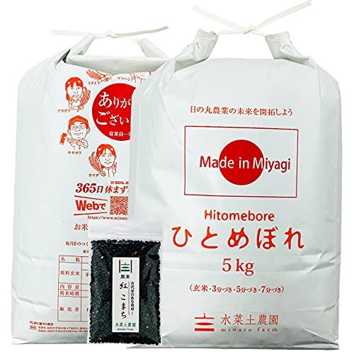 水菜土農園新米 宮城県産 ひとめぼれ 10kg (5kg×2袋) 令和5年産 古代米お試し袋付き