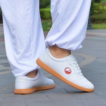 陳家溝太極鞋女真皮武術鞋男冬季牛津底武術鞋太極拳練功鞋門球鞋