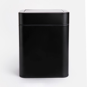 伊登ABS對開感應不鏽鋼垃圾桶15L黑