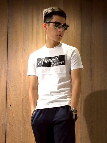 美國百分百【Armani Exchange】T恤 AX 短袖 草寫logo 上衣 T-shirt 共四色 I955
