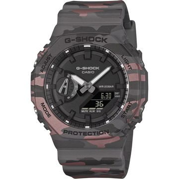 CASIO G-SHOCK 迷彩酷炫八角雙顯手錶 電子錶 學生錶 GA-2100CM-8A