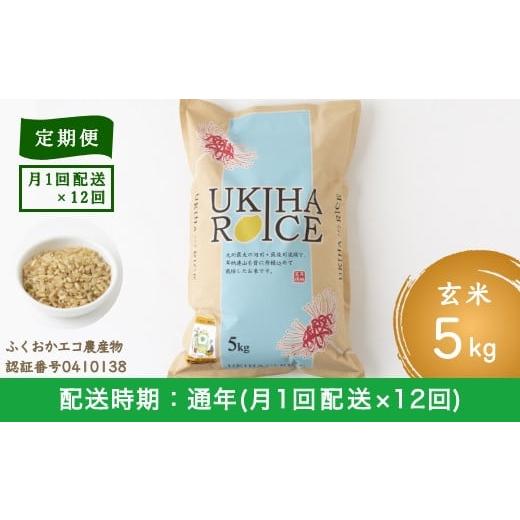 ふるさと納税 福岡県 うきは市 P405-05 みずほファーム UKIHA RICE (玄米5kg×12ヶ月)