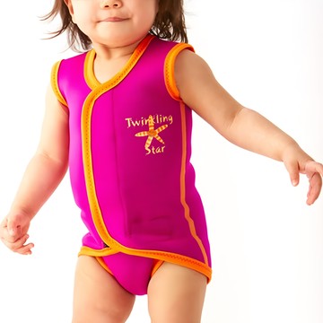 Splash About 幼兒款 BabyWrap 包裹式保暖泳衣  L  水族剪影 桃紅色