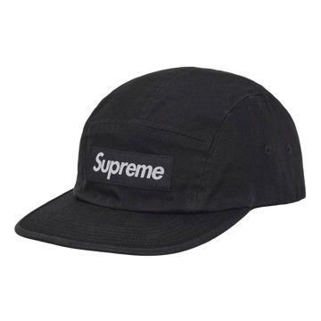 WASHED CHINO TWILL CAMP CAP (FW26) BLACK