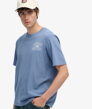 Superdry Men's Vintage Athletic Essential Graphic T-shirt Blue Size: S