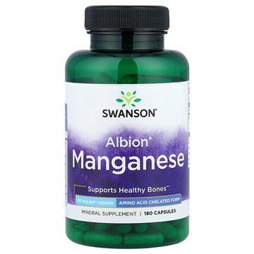 Swanson Vitamins, Albion® 錳，40 毫克，180 粒膠囊