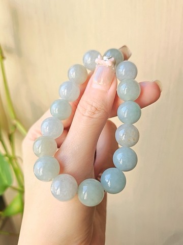 招財•轉運|莫蘭迪細糯微冰多寶大卡珠|緬甸A貨翡翠手串珠串