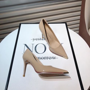 高跟鞋女2025新款網紅絨面時尚百搭夏季女鞋韓版宴會細跟尖頭單鞋