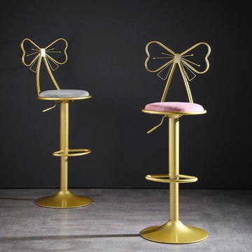 化妝椅 輕奢吧台椅旋轉可升降現代簡約轉椅美容前台收銀椅子家用高腳凳子【林之舍】