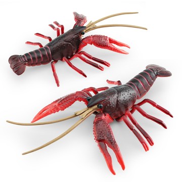 🌈「動物世界」仿真野生海洋生物龍蝦模型兒童科教認知小龍蝦紅螯蝦擺件玩具