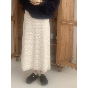 Codibook｜韓國 HEYLADY 蕾絲針織長傘狀裙［預購］裙子 傘狀裙 女裝