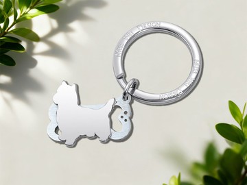 口袋裡的小狗狗-不鏽鋼約克夏/馬爾濟斯鑰匙圈