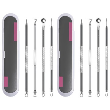 小麥購物 不鏽鋼雙頭痘痘清除棒4件組 34g  2組  銀色