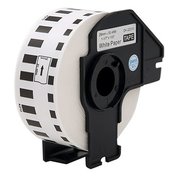 NEXTPAGE 台灣榮工 BROTHER 相容 連續標籤帶 Set 2 30.48M 白色紙  白色 + 黑色  30.48mm