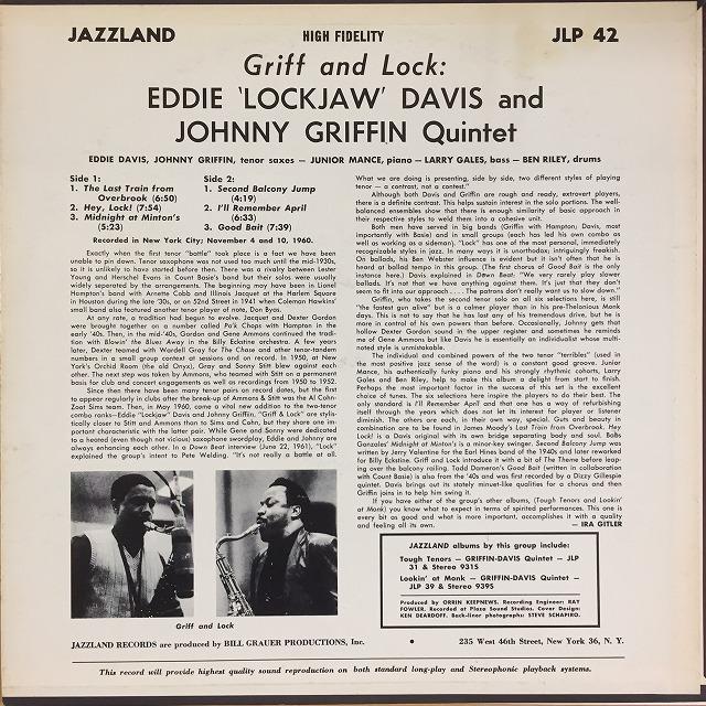 JOHNNY GRIFFIN   GRIFF  LOCK (オリジナル盤)