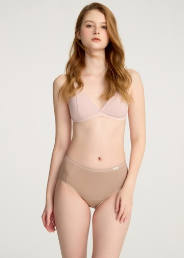 經典純色．高腰生理褲(搪瓷褐)