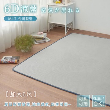 【沐眠家居】台灣製 6D可水洗超透氣彈力涼墊 ( 加大-180x186cm ) 露營墊 和室墊 客廳墊 床墊 涼蓆 夏季降溫神器 涼爽好眠