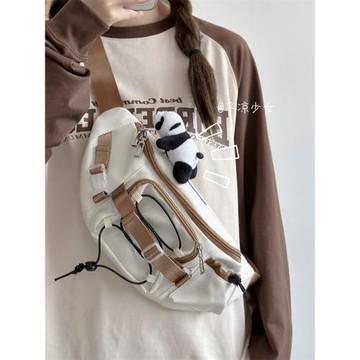 工裝滑板斜挎背包港風復古休閑胸包女日系原宿ins小眾運動男腰包