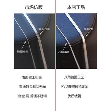 八角蛇骨鏈金銀色項鏈百搭潮流女士基礎款素鏈疊戴鎖骨鏈粗細男款