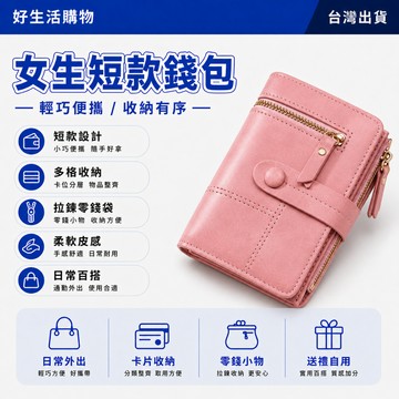 女士錢包 零錢包 女生短款錢包 時尚錢包 小拿包 pu皮錢包 多卡位錢包 拉鏈錢包 拉鏈零錢包 wallet 多功能錢包