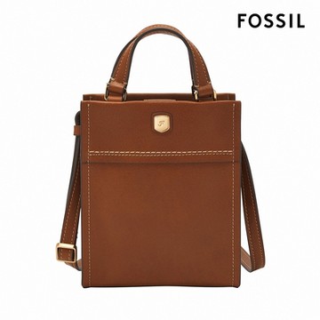 FOSSIL Gemma 真皮直式小方包-咖啡色 ZB1993200