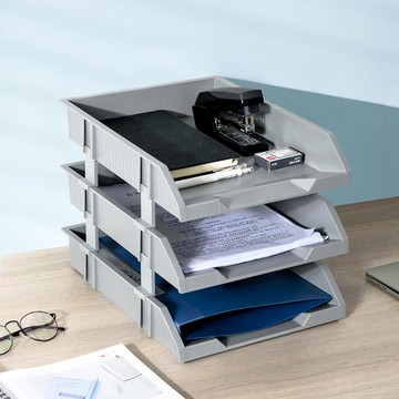 文件架收納架文件座三層塑料文件框文件收納辦公資料收納整理架文件架文件夾 雙11全館免運