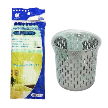 金德恩 台灣製造 超值6包 排水口濾網 流理臺濾網 水糟菜渣過濾網  廚餘袋 濾袋 水槽網 菜渣網 過濾網 一包25入