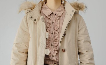 法式復古 少女中性寬鬆中長款羽絨派克大衣外套