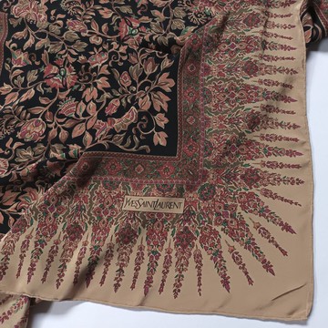 Yves Saint Laurent 碎花絲巾，35 x 35 英吋，絲綢，節日禮物