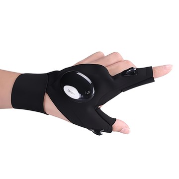 GloveLite LED發光照明維修釣魚手套 左手 均碼  35 x 13cm  1個  黑色