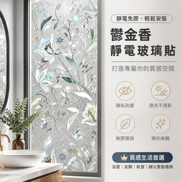 隔日到貨🏠靜電玻璃貼 鬱金香靜電玻璃貼 玻璃窗貼 防窺窗貼 靜電貼 玻璃靜電貼 窗貼 玻璃貼膜 玻璃貼紙 窗戶防窺