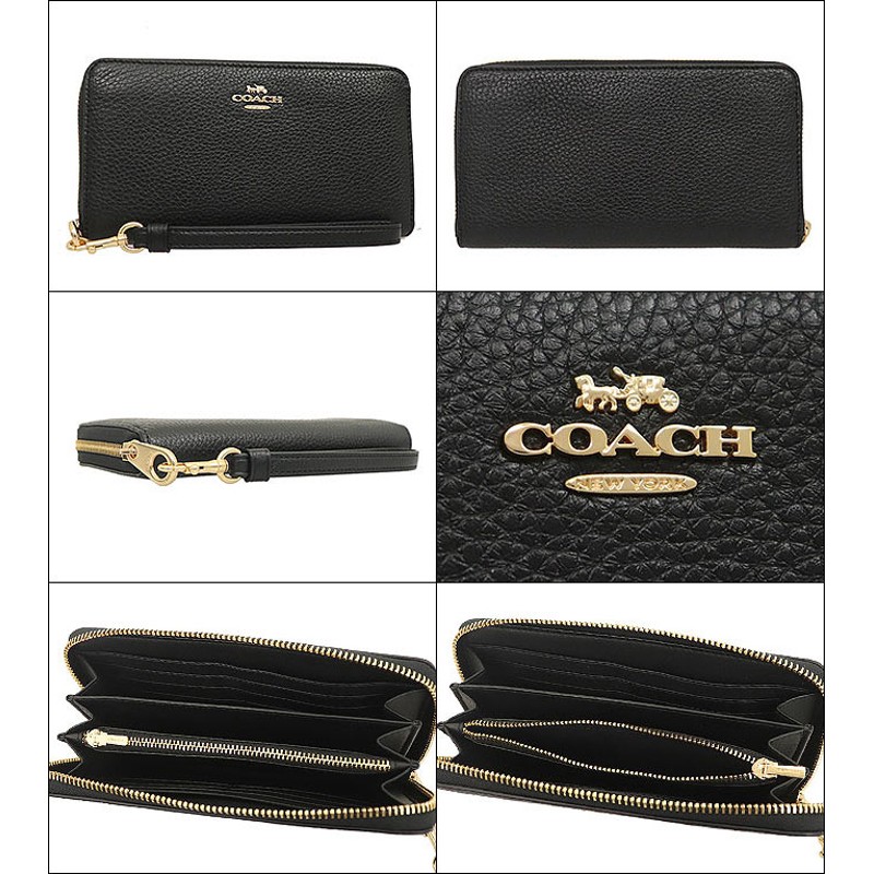 コーチ COACH 財布 長財布 FC4451 C4451 ブラック ペブルド レザー