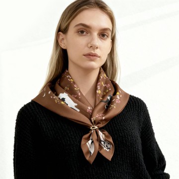 波蘭貓與瑜伽士 雙面絲巾絲巾環臻禮套裝 Jardin Des Fontaines