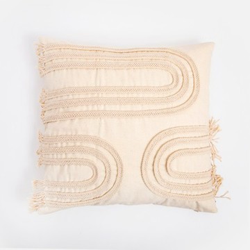 奧可利編織繩繡抱枕套50x50cm 米白