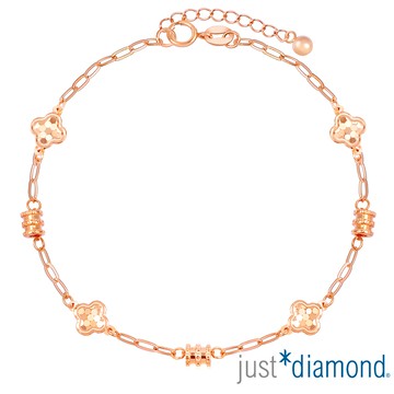 【Just Diamond】閃閃花語 18K玫瑰金手鍊(網路限定)