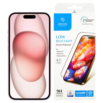 imos RPF60 低藍光螢幕保護貼  1個  iPhone 14 Pro/iPhone 15/iPhone 16