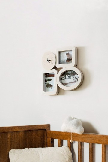 【Jeantopia】知音選品 實木 簡約白色 相框 壁掛鐘 | 1101603