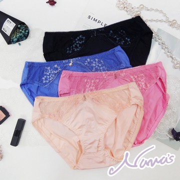 【露娜斯】V型溝影。性感薄紗舒適貼身三角內褲【藍/膚/粉/黑】P9876